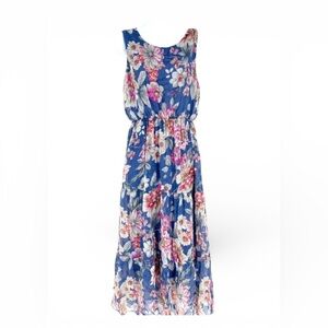 LARA G Floral Silk Blend flowy made in Italy Maxi Dress #00116